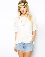 ASOS Short Sleeve Frill Hem Top