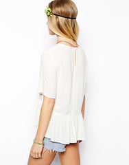 ASOS Short Sleeve Frill Hem Top