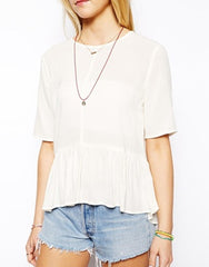 ASOS Short Sleeve Frill Hem Top